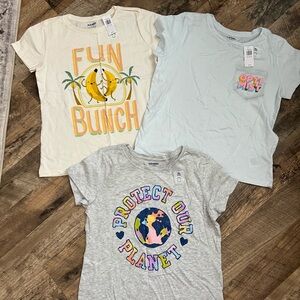Old Navy Kids Graphic T-Shirts - Cream, Gray, Light Blue
